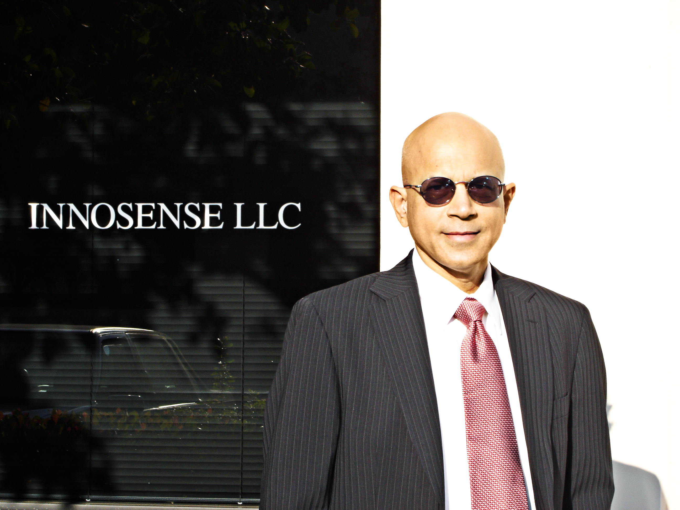 Kisholoy Goswami, CEO, in front of InnoSense